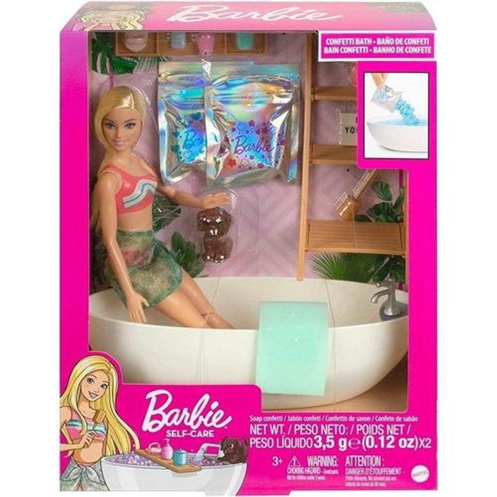 Boneca Barbie Banho De Confete Loira - Mattel