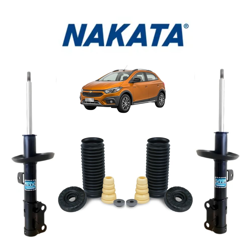 Amortecedor Esquerdo + Direito Nakata Dianteiro + Kit Bat Onix Activ 2016 A 2019