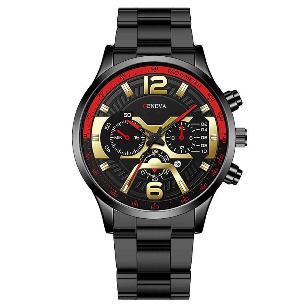 Relógio Luxo Geneva G0106 43mm Aço Resist. Água