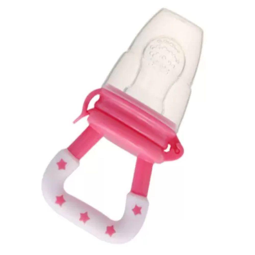 Chupeta Alimentador Fruta Papinha Criança Bebê Mordedor Rosa