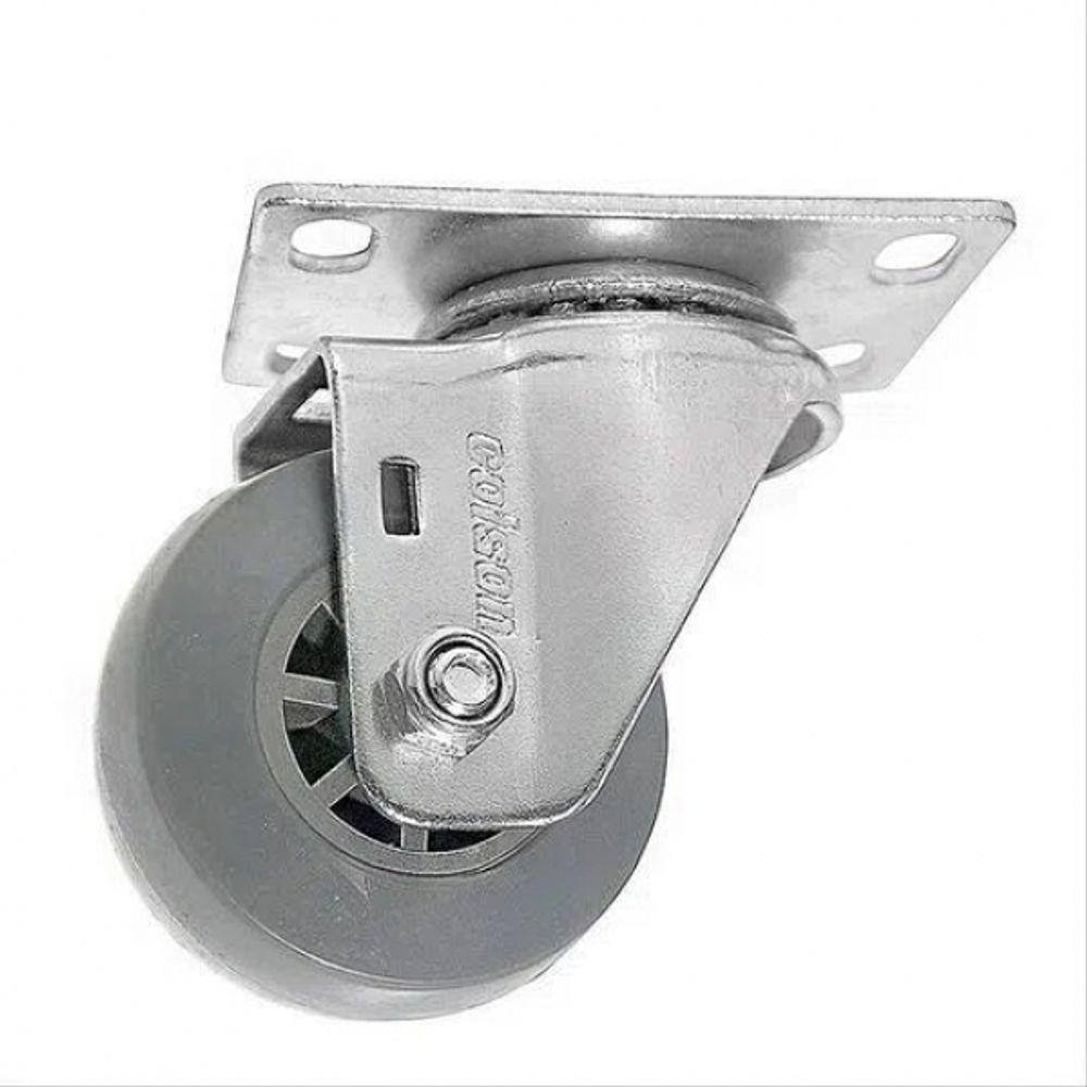 ROD. CINZA GIR. 210 PLACA E RODA EM PVC com PP FURO PAS. CZ