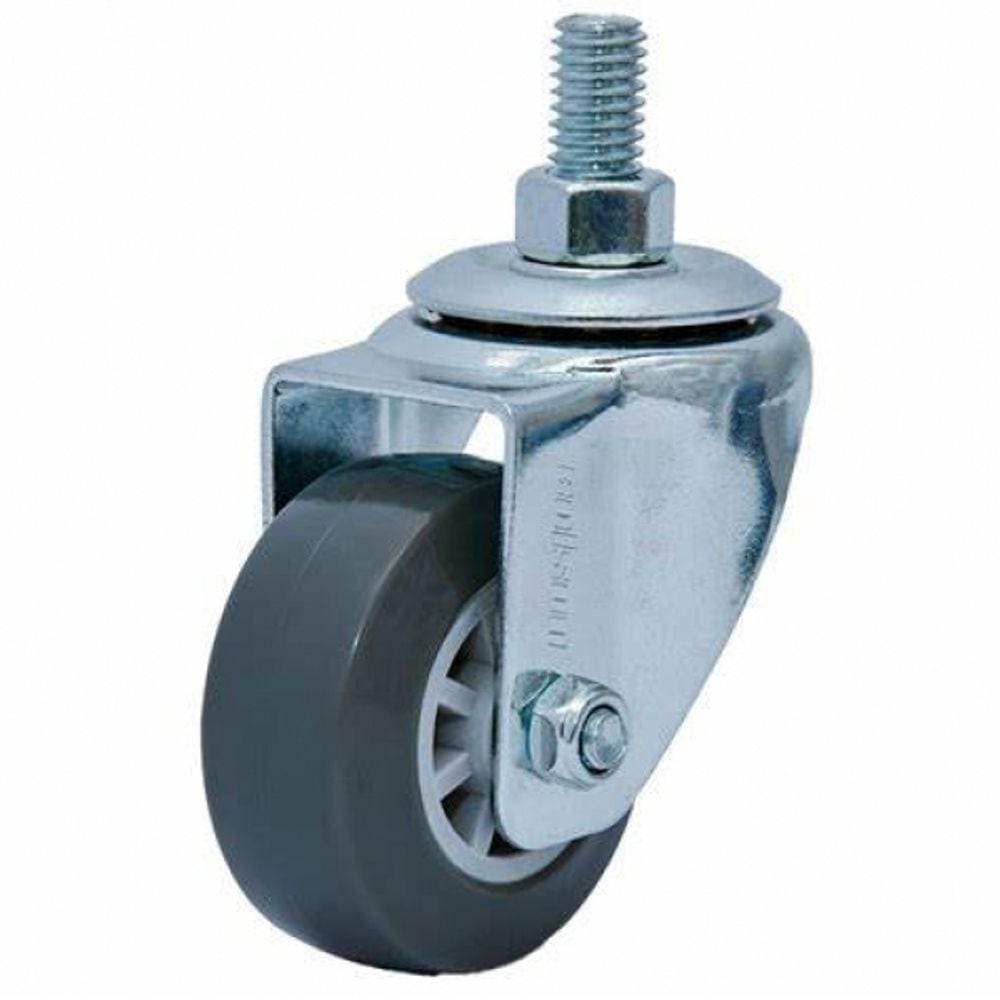 ROD. CINZA GIR. 210 com ESPIGA E RODA EM PVC com PP FURO PAS