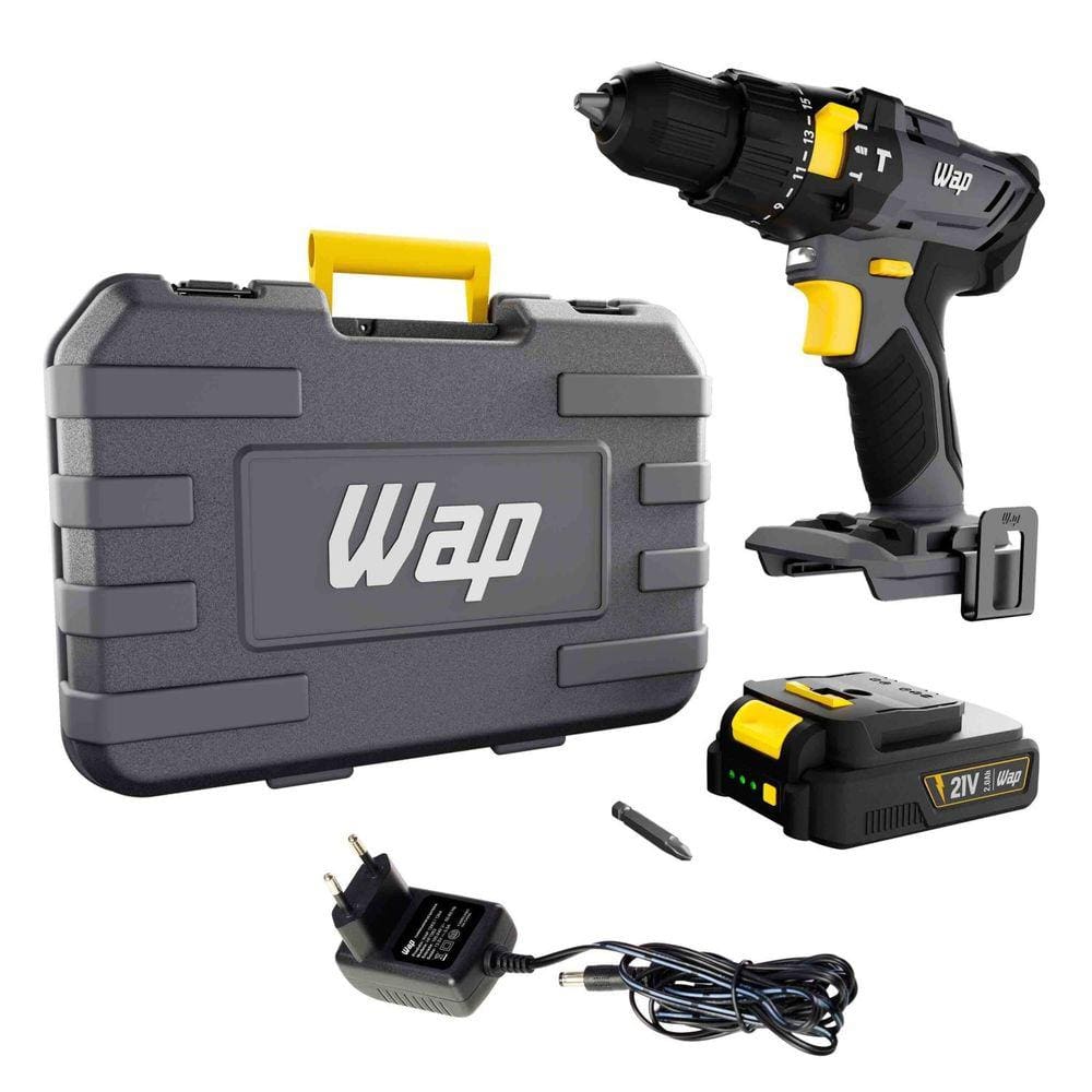 Parafusadeira e Furadeira de Impacto 3/8\" K21 Id01 À Bateria com 21 Níveis de Torque Wap
