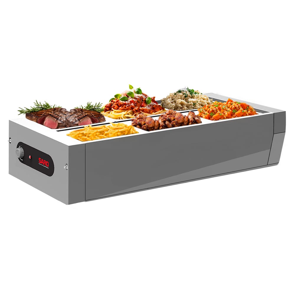 BFM611 Buffet térmico de Mesa aquecido Inox 6 cubas com tampa 127V