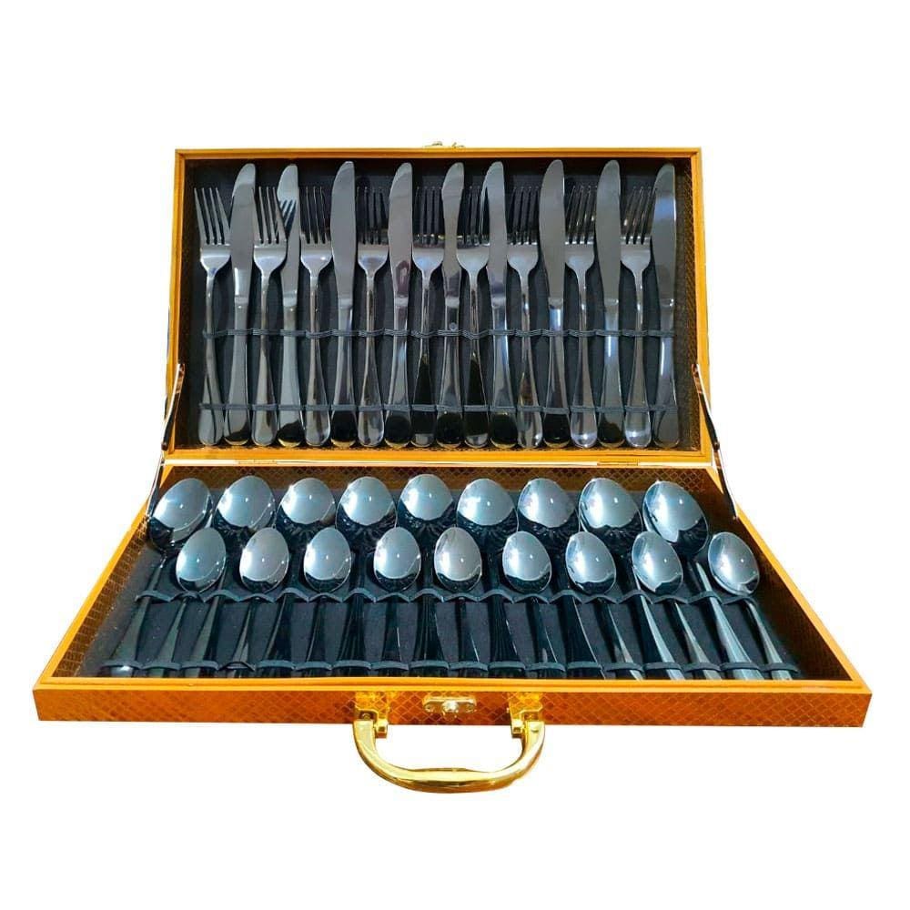 Faqueiro de Inox Cor Cinza - 36 Peças - 21944