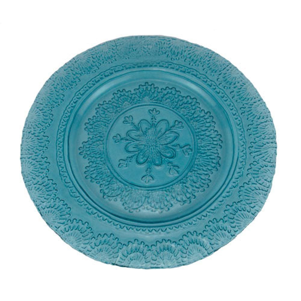 Sousplat Decorativo em Cristal Azul - 33cm - 27113