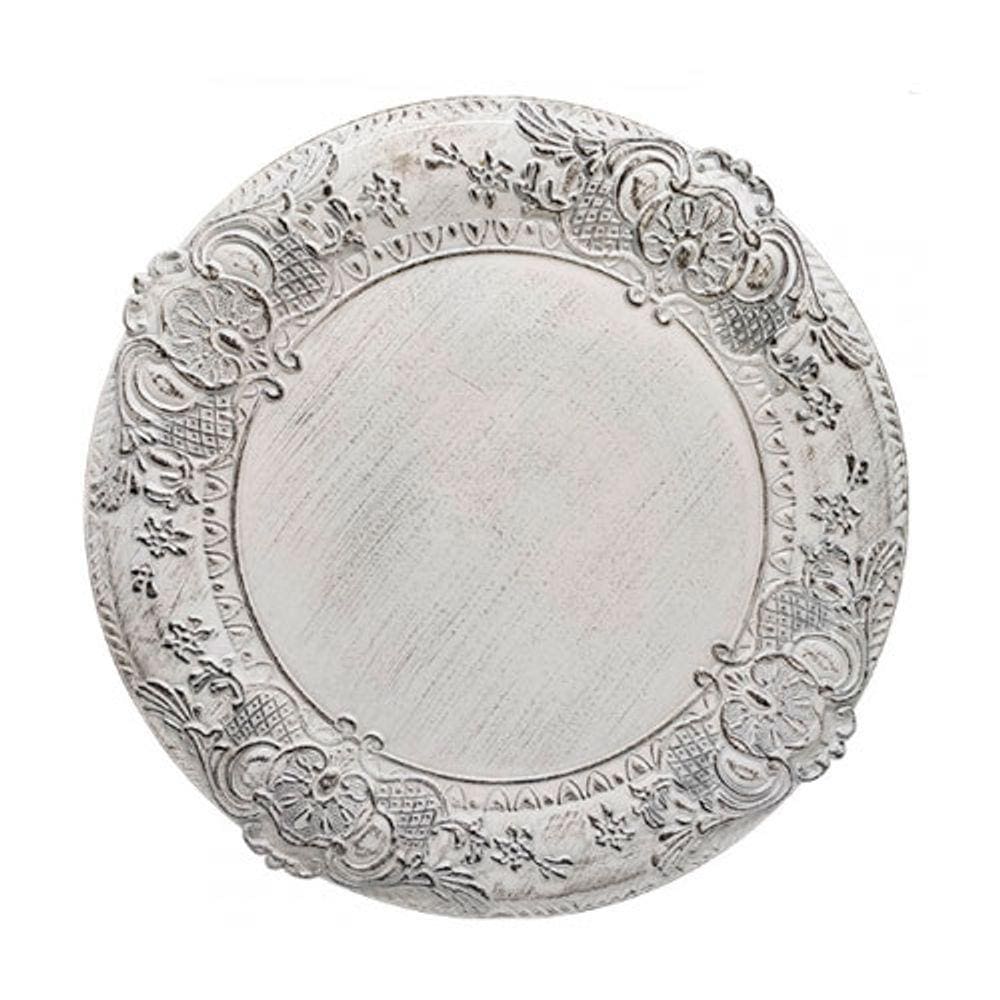 Sousplat Branco com Detalhes Arabescos na Borda - 38cm - 32448