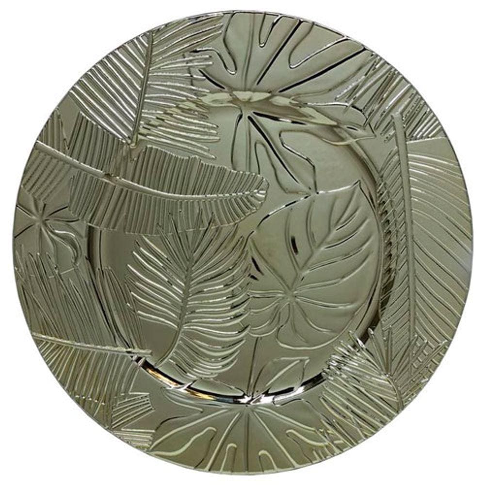 Sousplat Leaf Dourado - 33cm - 32459