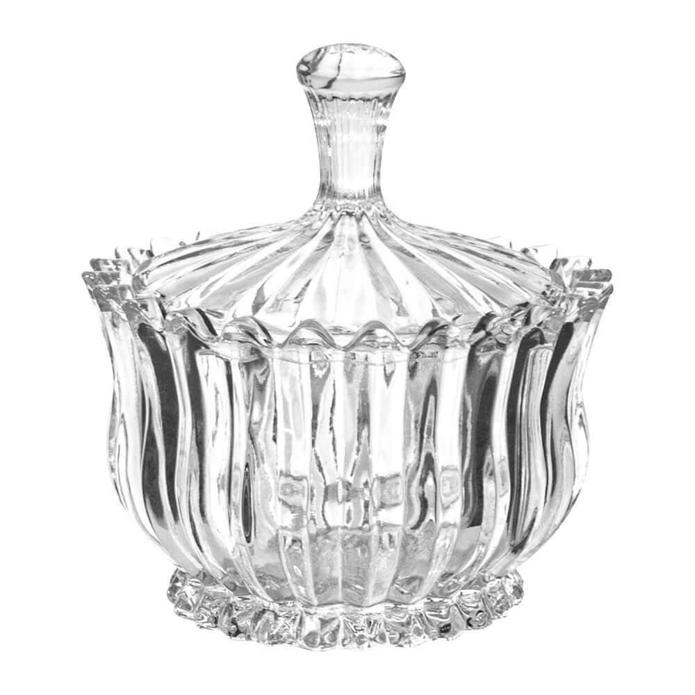 Baleiro Em Vidro Transparente 900Ml - Casambiente Bomb014