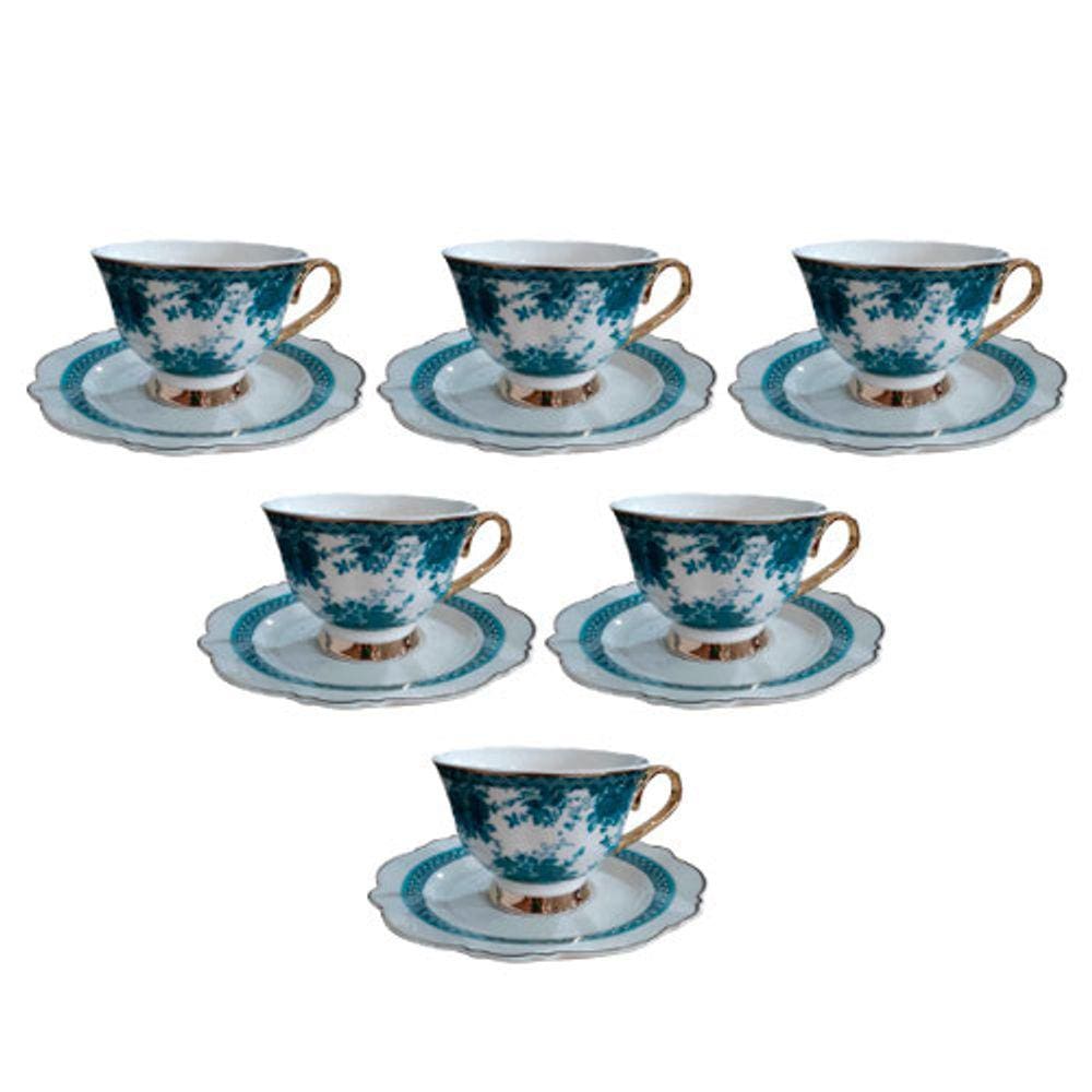 Jogo de Xícaras em Porcelana Branco - 12 Peças - 35480