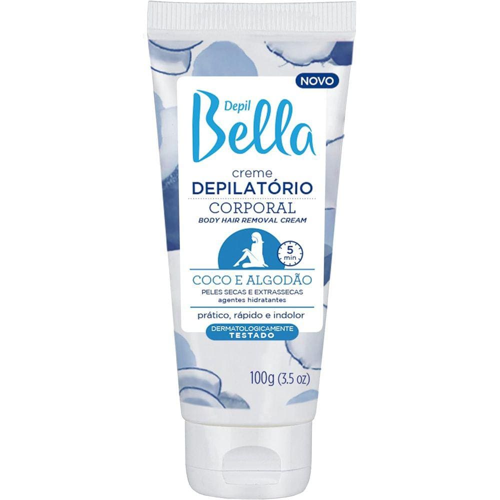 Creme Depilatório Corporal - Coco e Algodão, Depil Bella, 100g