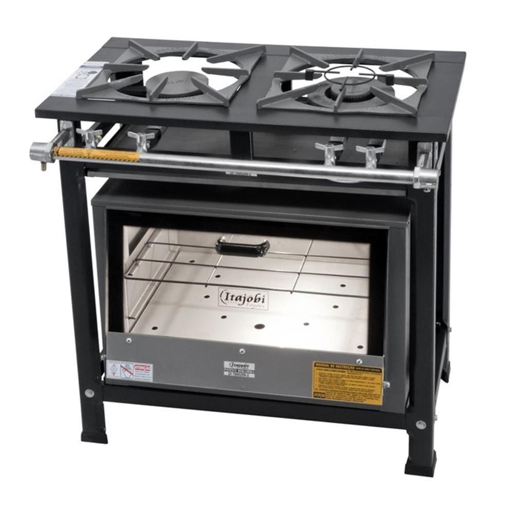 Fogão Industrial Tradicional 2 Bocas 30x30 com Forno Itajobi