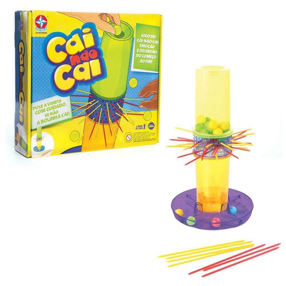 Jogo Infantil De Mesa Cai Não Cai Divertido De Puxar Varetas Estrela