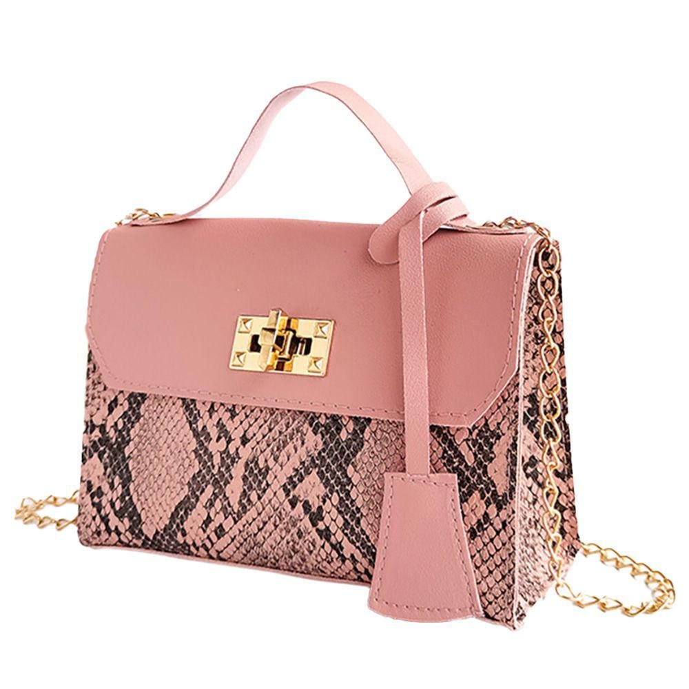 Bolsa Pequena Quadrada Feminina com Estampa de Cobra