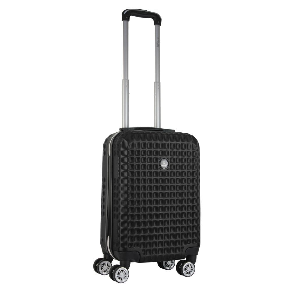 Mala de Bordo Abs para Viagem Viaggio Via-1919 Cadeado Integrado Rodas Duplas Giro 360 Preta