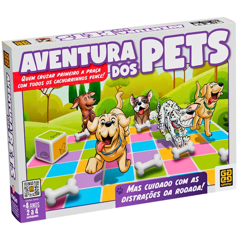 Jogo De Tabuleiro Infantil Aventura Dos Pets Grow