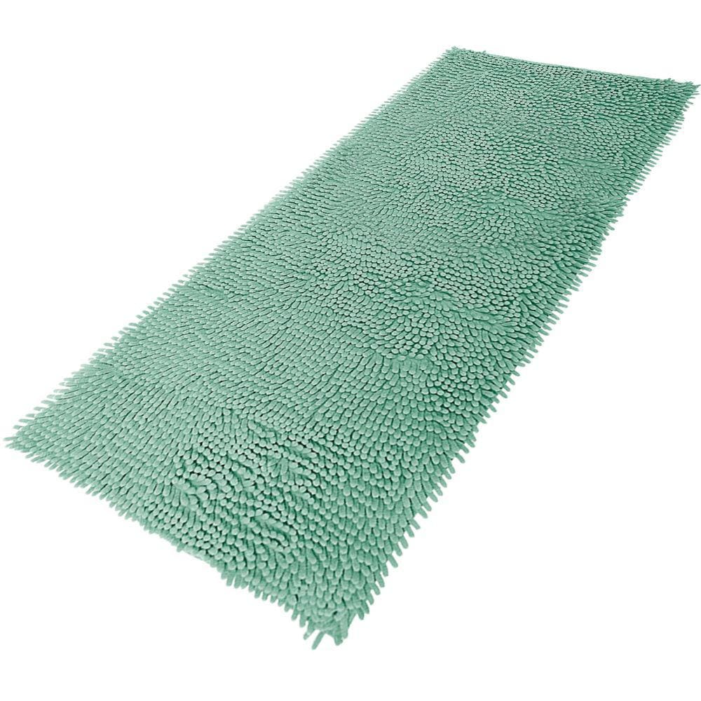 Tapete Passadeira Bolinha Macio Antiderrapante Grande 50x100cm Verde Água