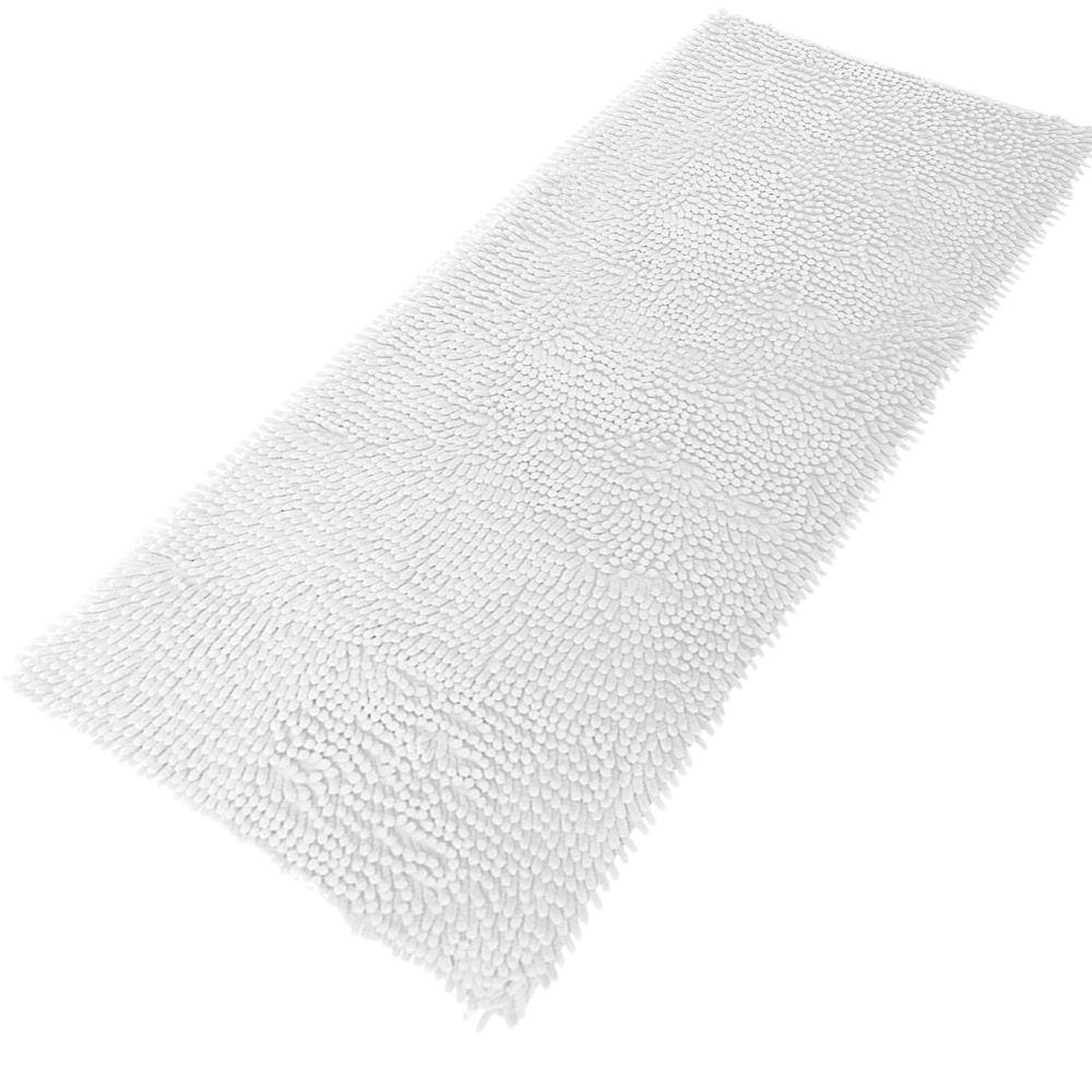 Tapete Passadeira Bolinha Em Microfibra Antiderrapante 50x100cm Macio Branco
