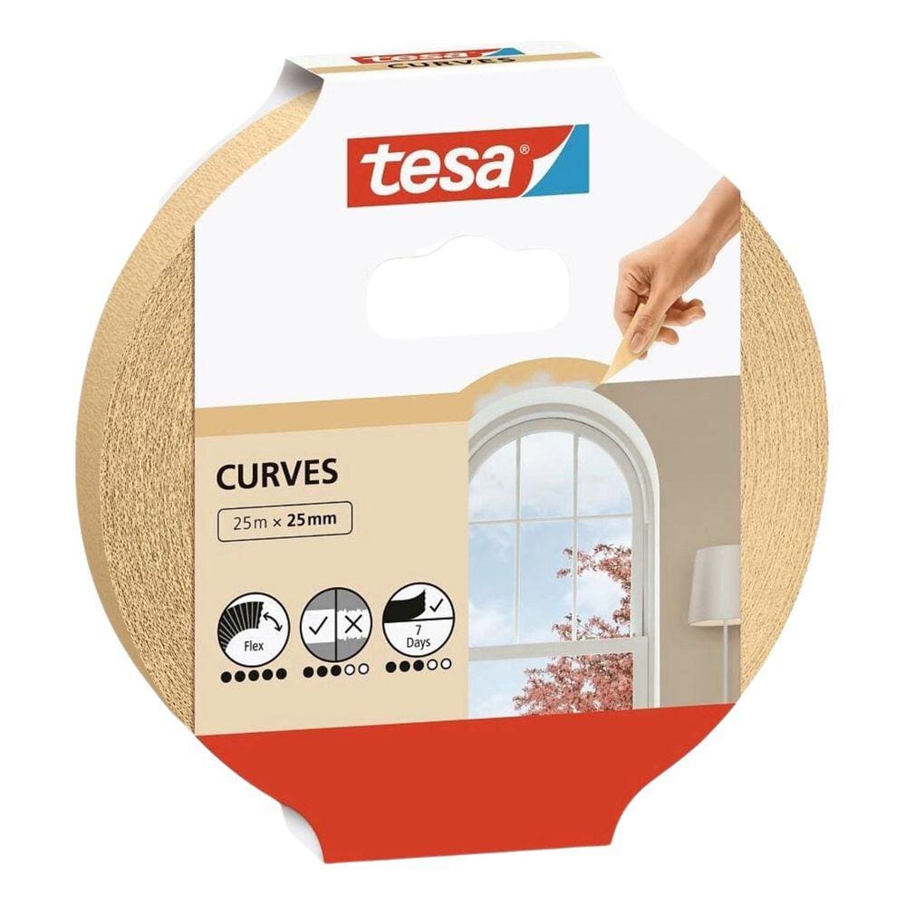 Fita Para Pintura Em Curvas 25mm X 25m Tesa Papel Crepado