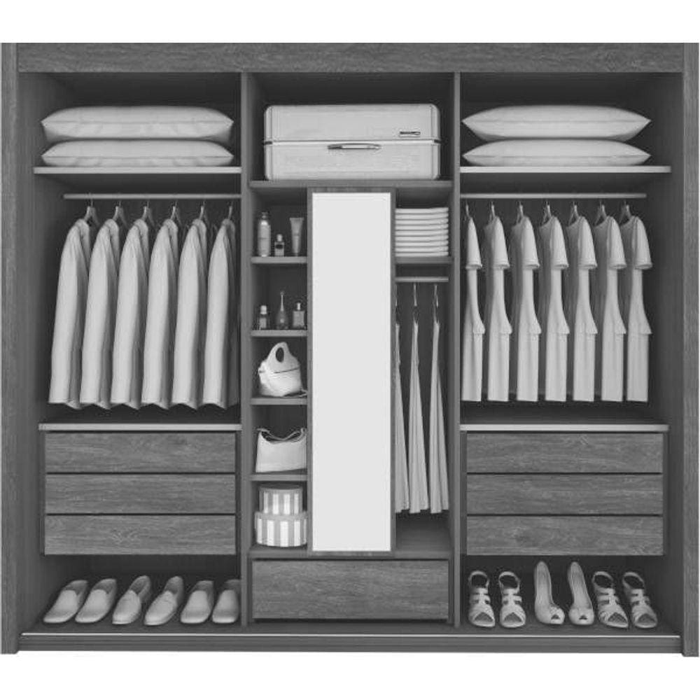 Guarda Roupa Casal 3 Portas 7 Gavetas - Pacioli Plus - Móveis Bettio