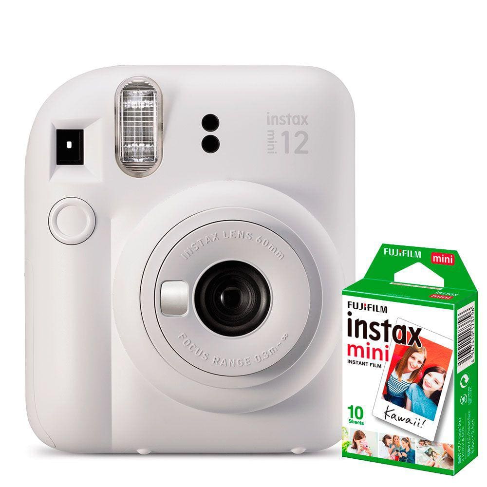 KIT Câmera Fujifilm Instax Mini 12 Branco Marfim + 10 Poses