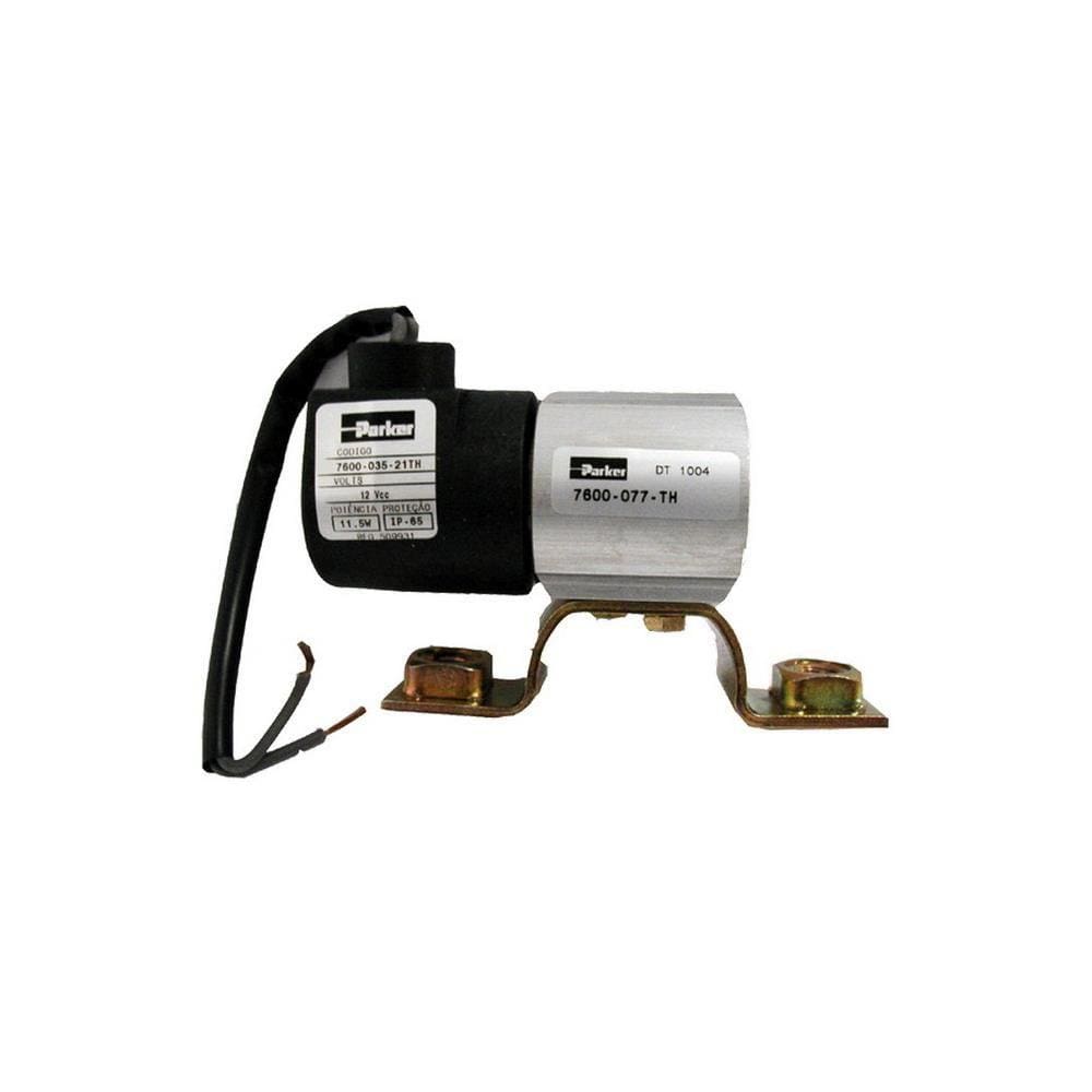 Válvula Solenoide 12 Volts Rosca 1/4 NPT 3/2 vias com chicote - Parker - 7600077RTH