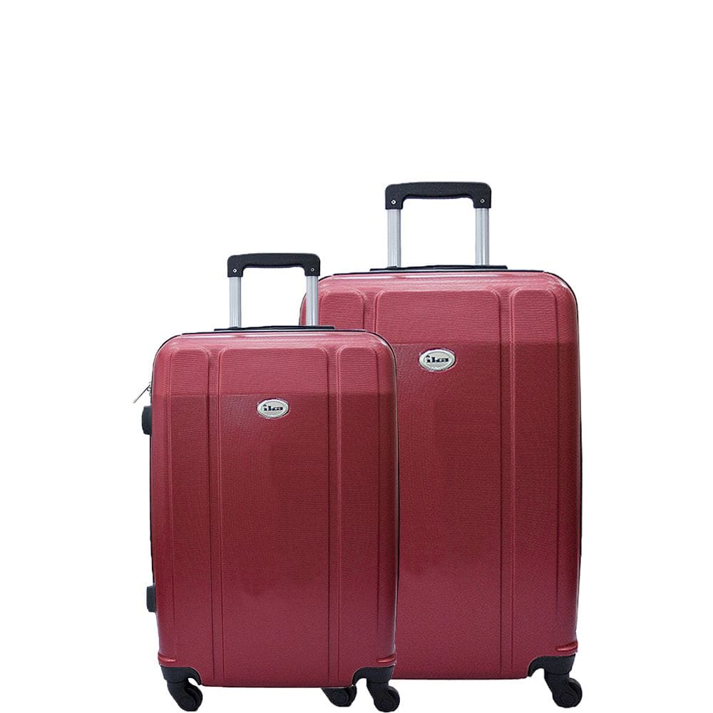 Conjunto de Mala de Viagem Abs Ika Continental Cadeado Rodas Giro 360 2 Peças P/m Vermelho