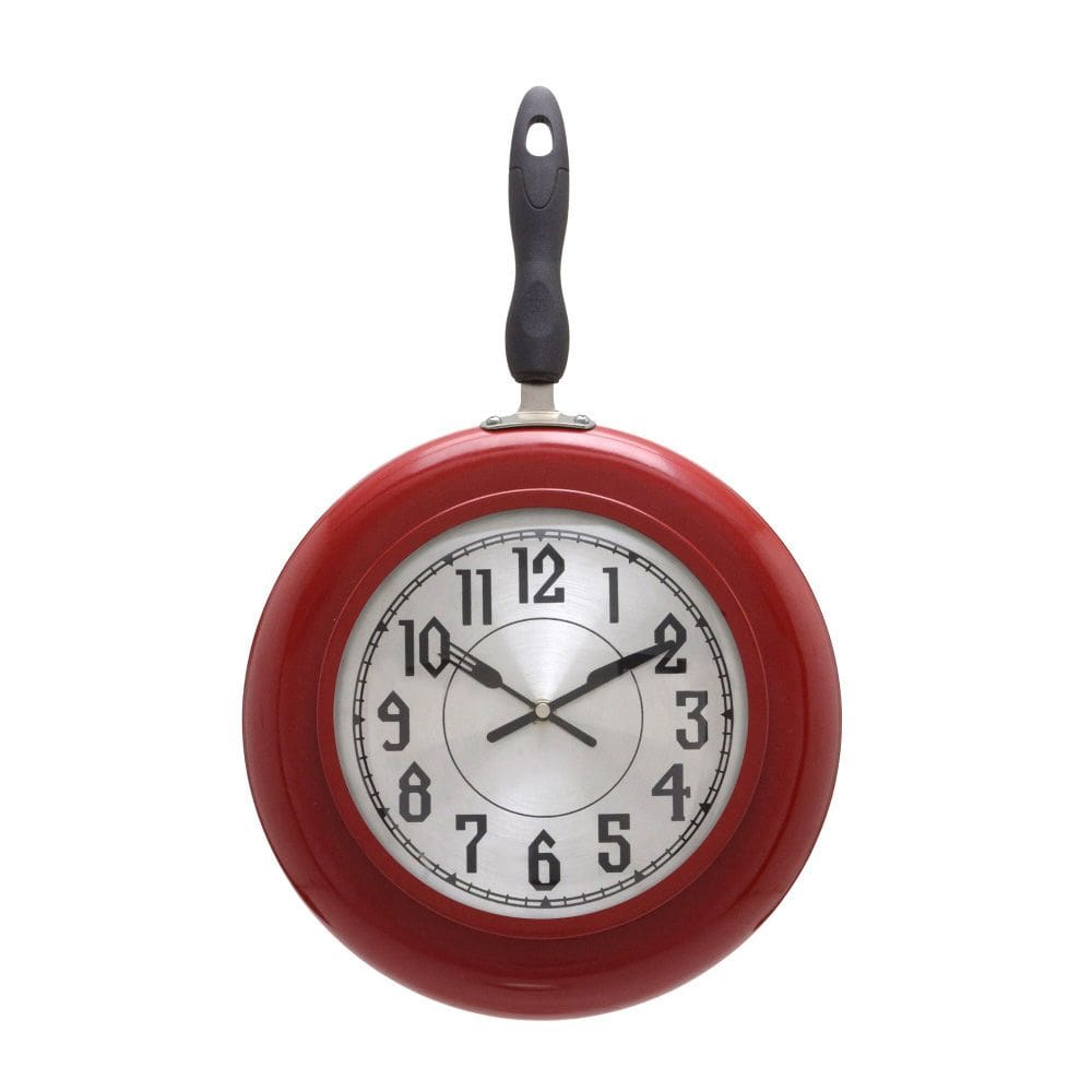 Relógio de Parede Frigideira Vermelho 48cm