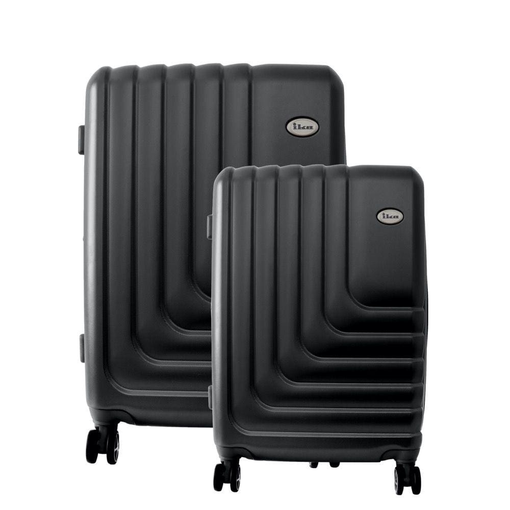 Conjunto de Malas de Viagem Abs Expansível Ika Flex Cadeado Tsa Rodas Duplas 2pcs P/m Preto