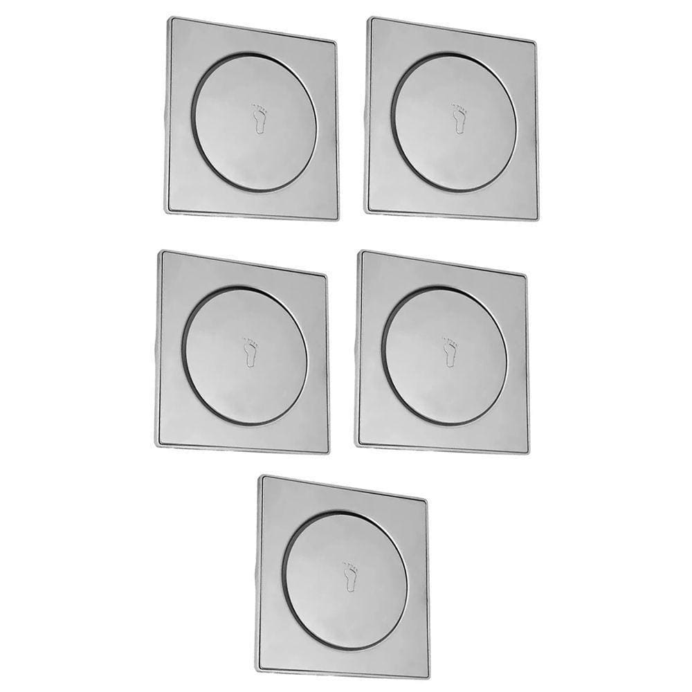 Ralo Click Inox 15x15 Pop Up Inteligente Kit 5 Unidades Lavabo Banheiro Cromado Anti Odor