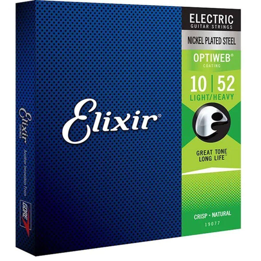 Encordoamento Para Guitarra .010 Light Heavy Optiweb 19077 Elixir