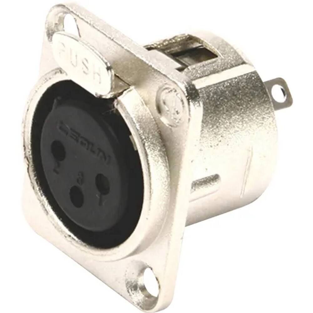 Conector Cannon Fêmea 3 Polos para Painel Metal JCCN0018 Storm Pacote com 5 unidades