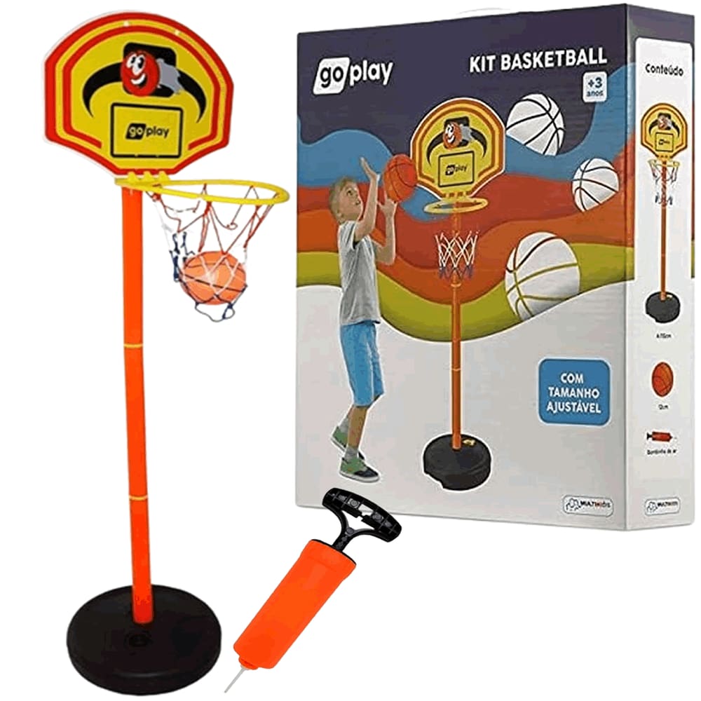 Jogo de Basquete com Pedestal Ajustável Go Play Multikids