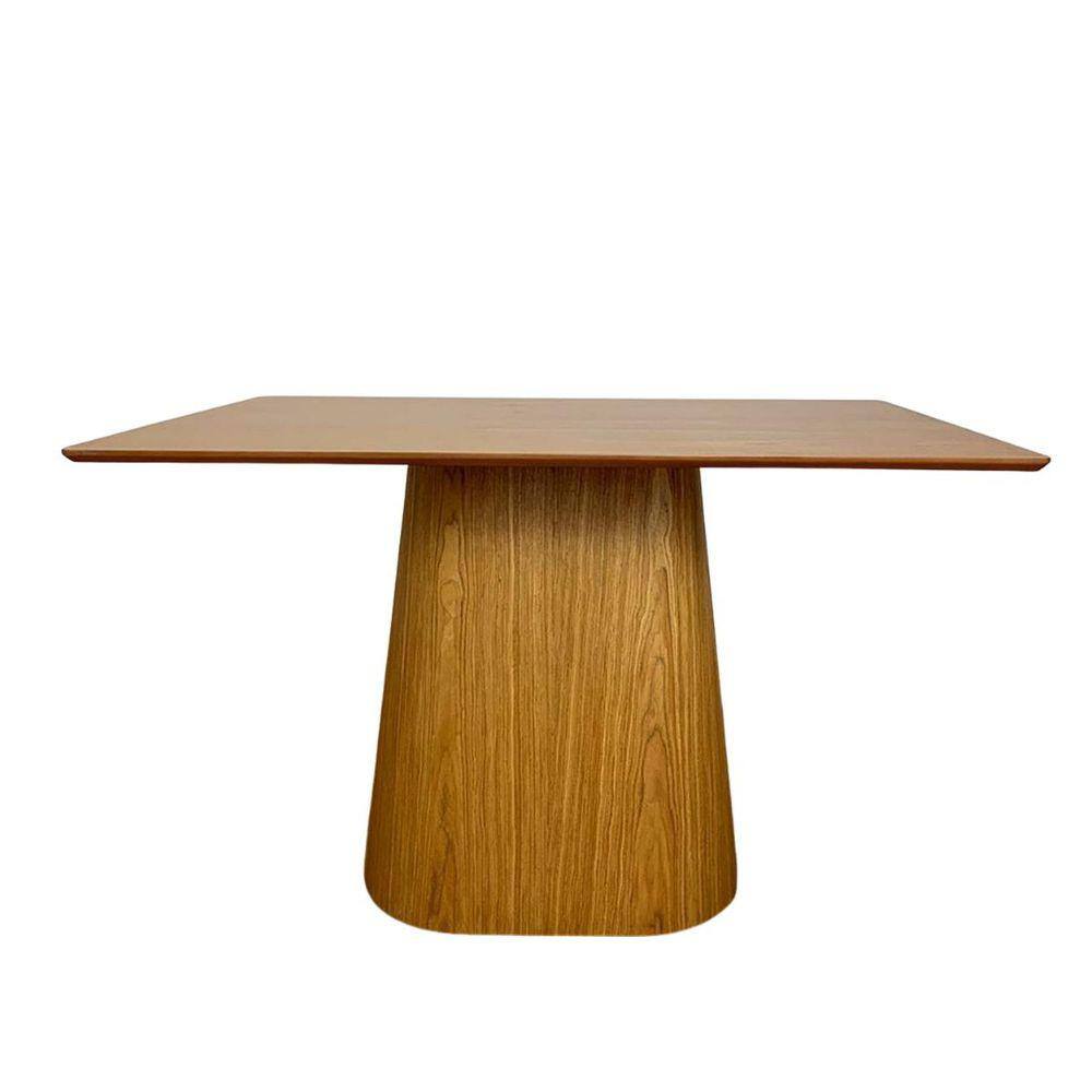 Mesa de Jantar Cone Retangular 140x90 cm Base Oval Freijó Tampo Freijó