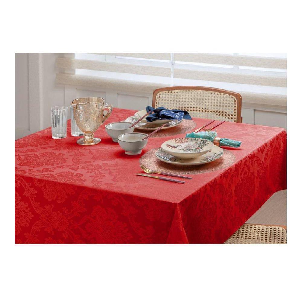Toalha de Mesa Retangular Vermelha 160x260cm