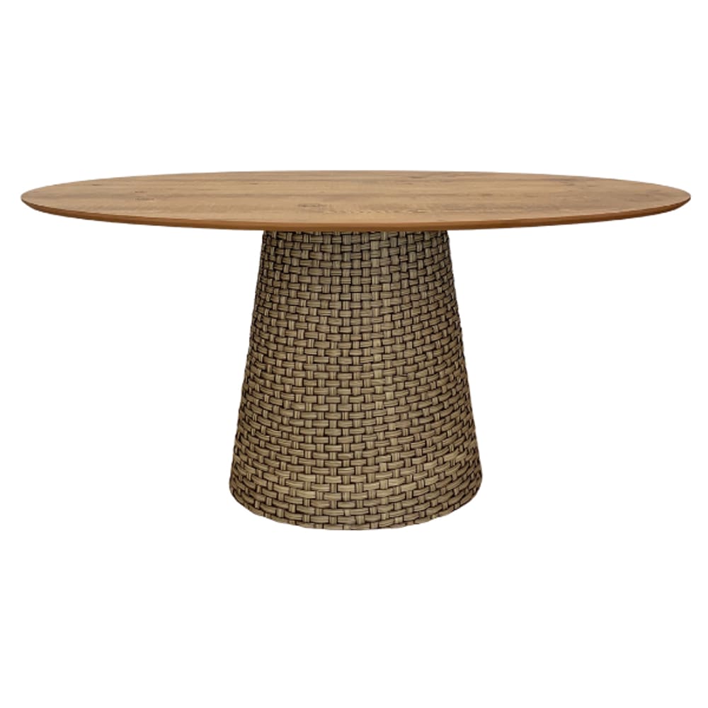 Mesa De Jantar Cone Oval 120x80 cm Tampo Antíqua Base Fibra Sintética