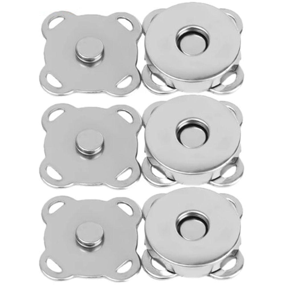 Kit 3 Botões Magnéticos 14mm Fecho Imantado Prata P/ Costurar imã