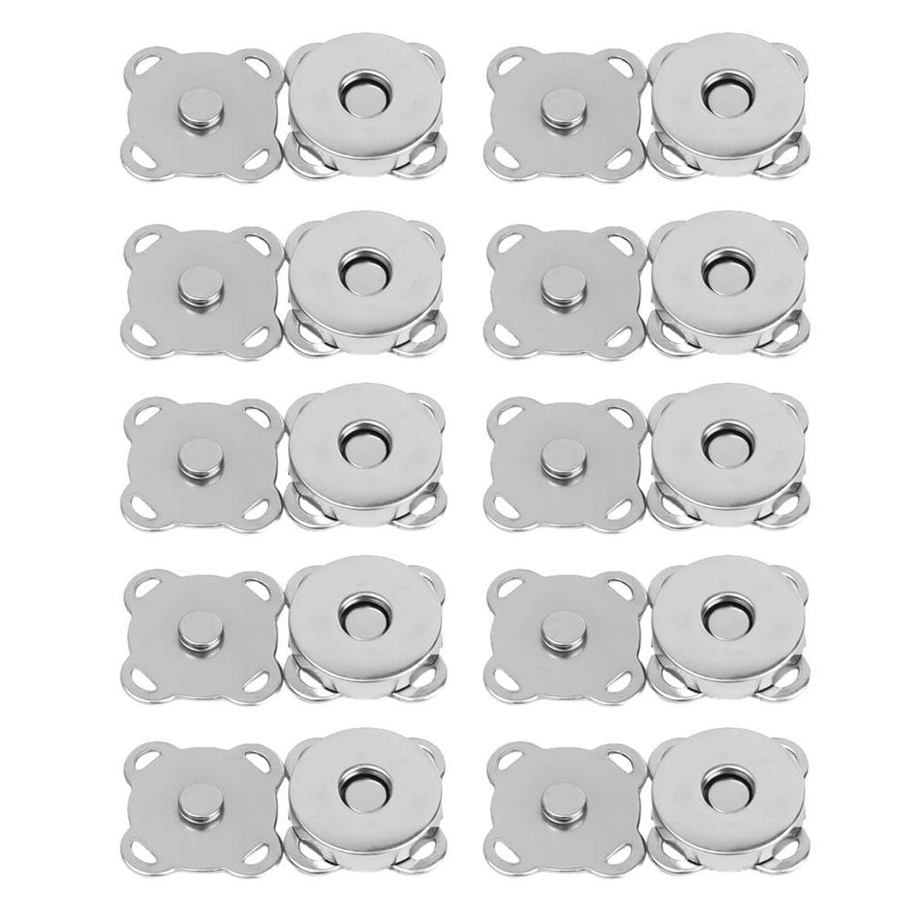 Kit 10 Botões Magnéticos 18mm Fecho Imantado Prata P/ Costurar imã
