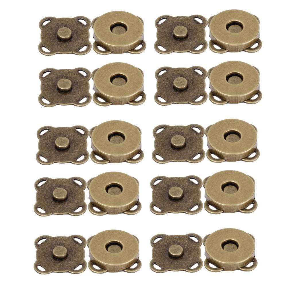 Kit 10 Botões Magnéticos 18mm Fecho Imantado Bronze P/ Costurar imã