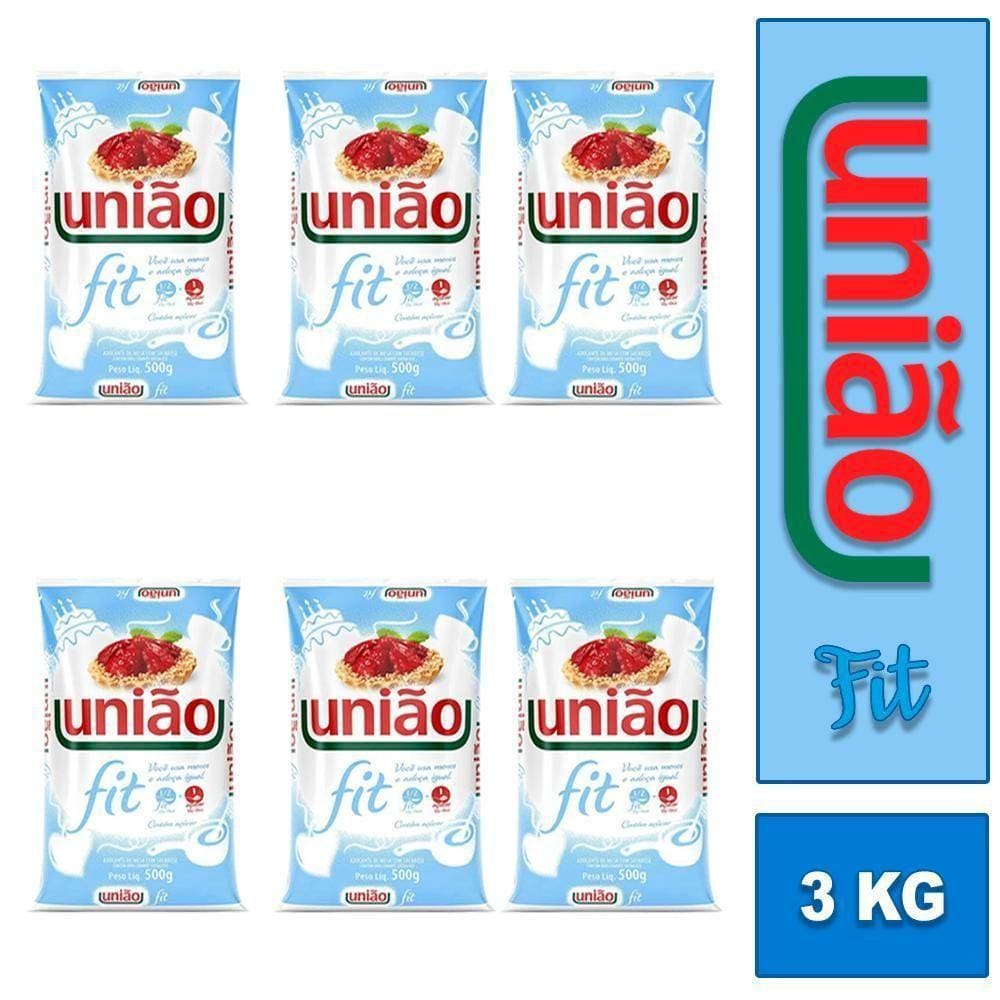 6 Adoçante Em Pó União Clássicos Fit Pacote 500G