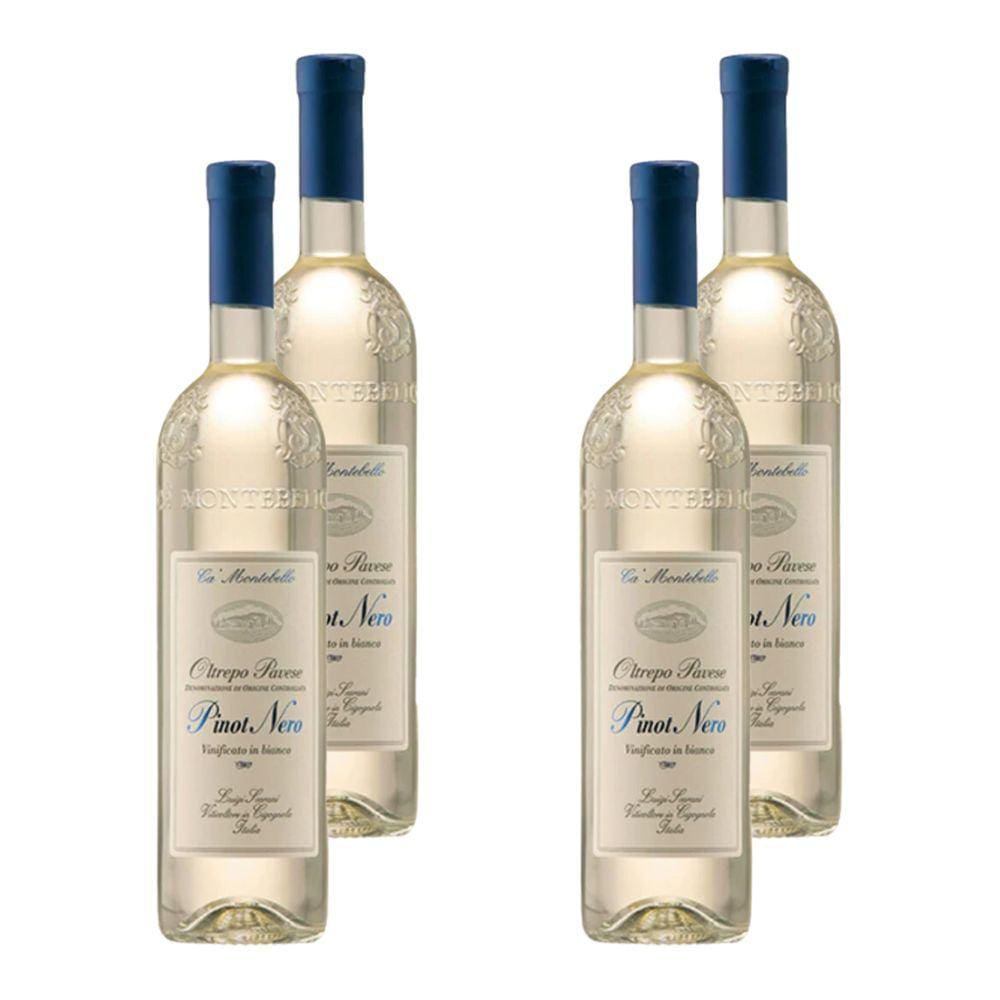 Kit 4 Vinhos Ca` Montebello Pinot Nero Bianco Branco Itália 750ml