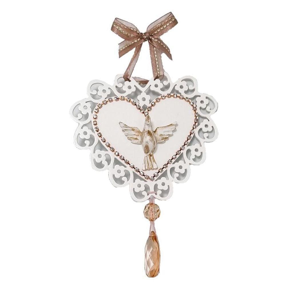 Coração P De Strass Com Divino Bronze