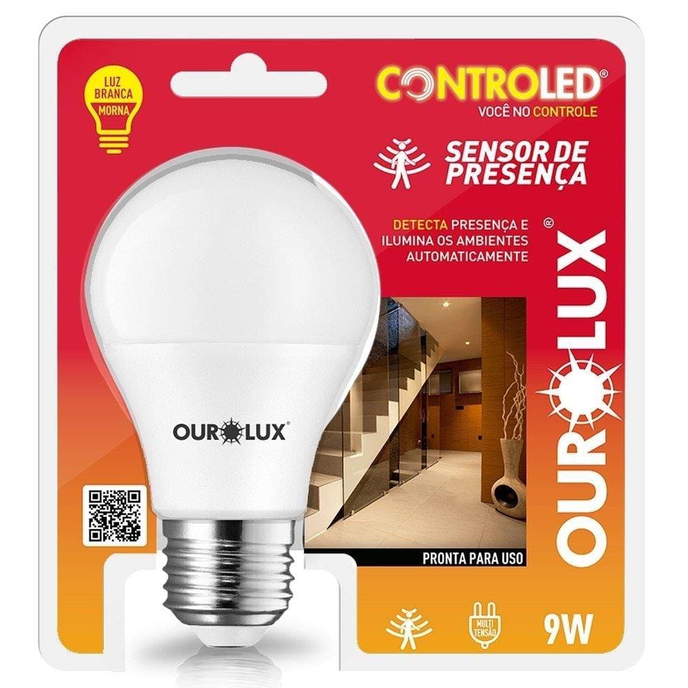 Lampada Inteligente Ourolux Controled Sensor De Presenca 9W 2,7K