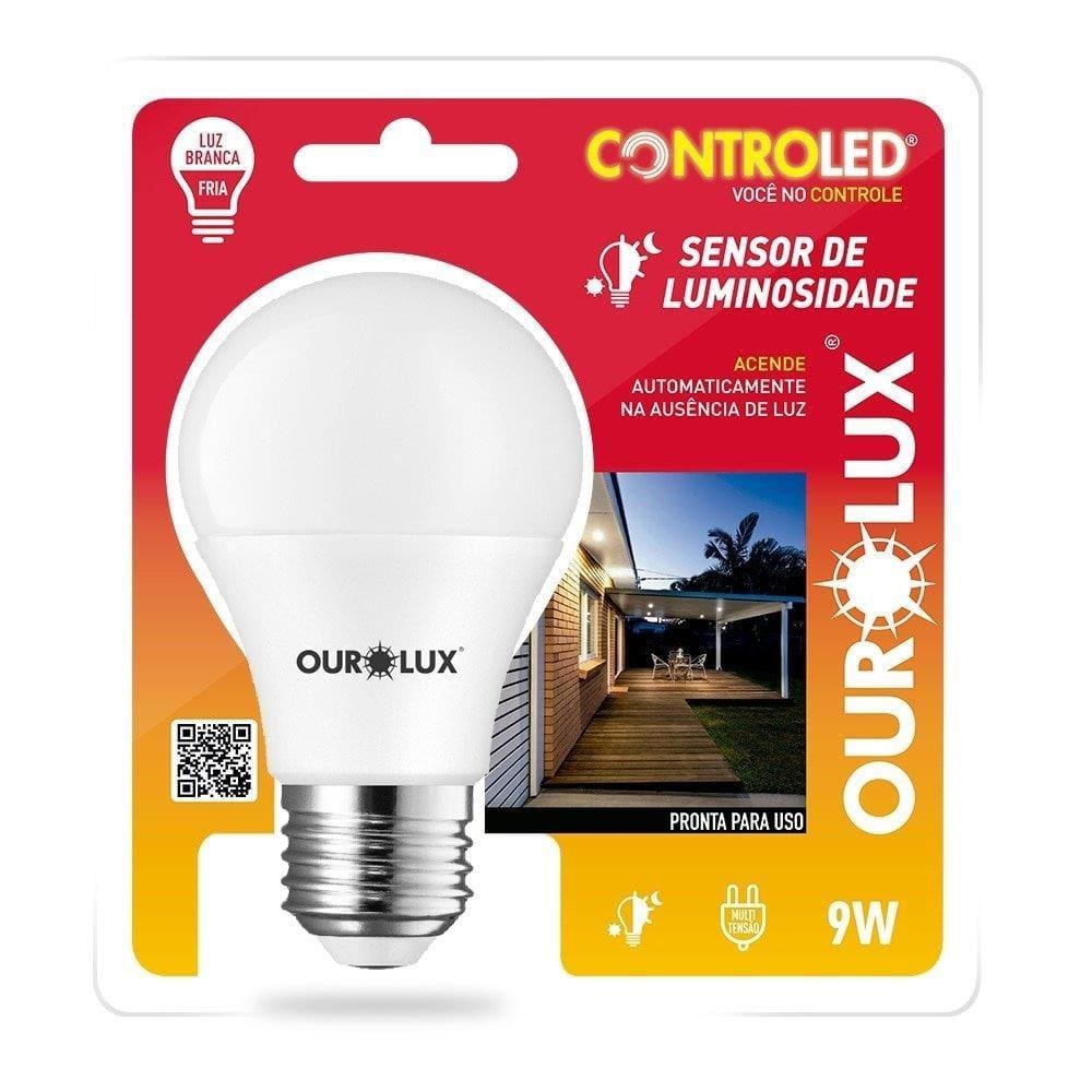 Lampada Inteligente Ourolux Controled Sensor De Luminosidade 9W 6,5K