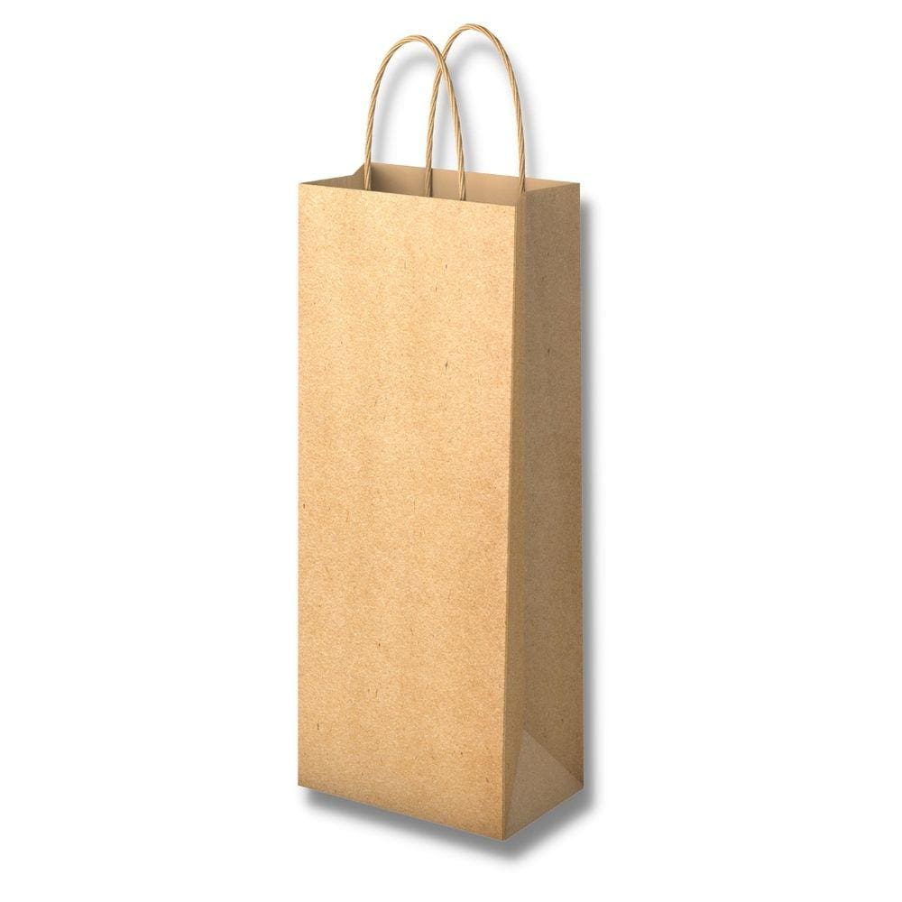 Sacola Papel Kraft P/ Garrafa Vinho Bebidas 14x8x39 C/ 10 Un