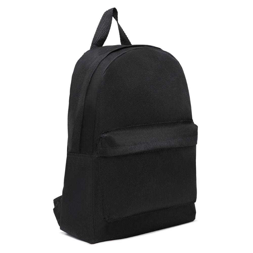 Mochila Basica Escolar Passeio Lisa Ziper Com Bolso Externo Alça Regulavel