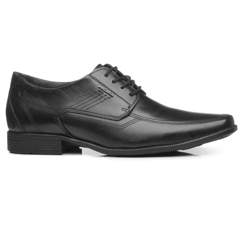 Sapato Social Com Cadarço Pegada 126502 Masculino - Preto