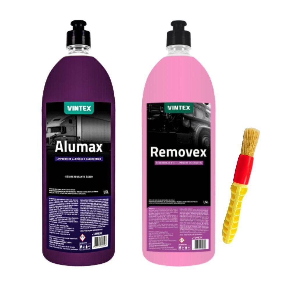 Alumax Limpa Alumínio + Removex Para Chassi + Pincel Externo
