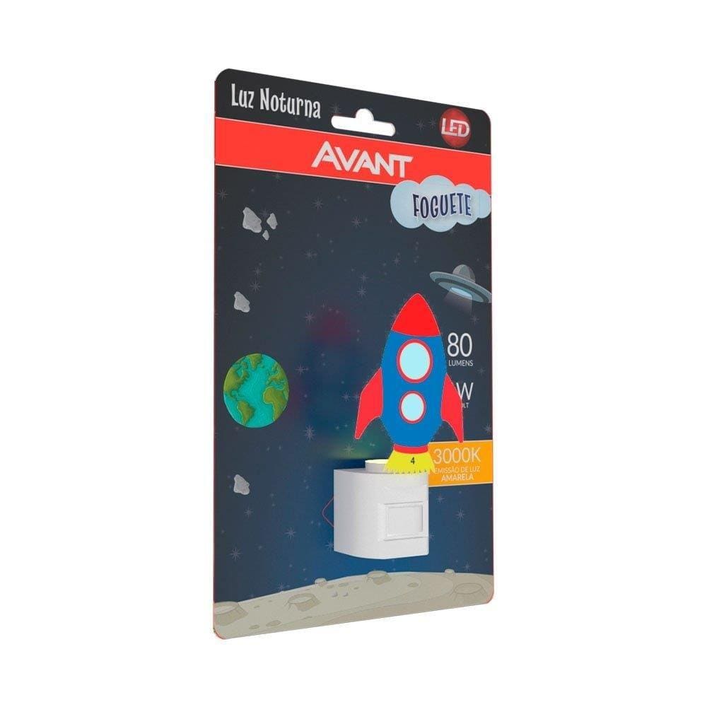 Luminaria Noturna Infantil Avant Led Foguete 1W 3K 80Lms
