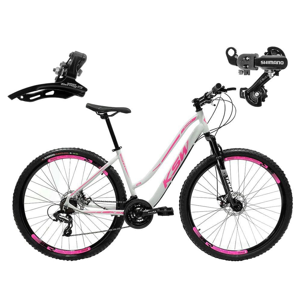 Bicicleta Rebaixada Feminina 29 KSW 21V Shimano Freio Disco